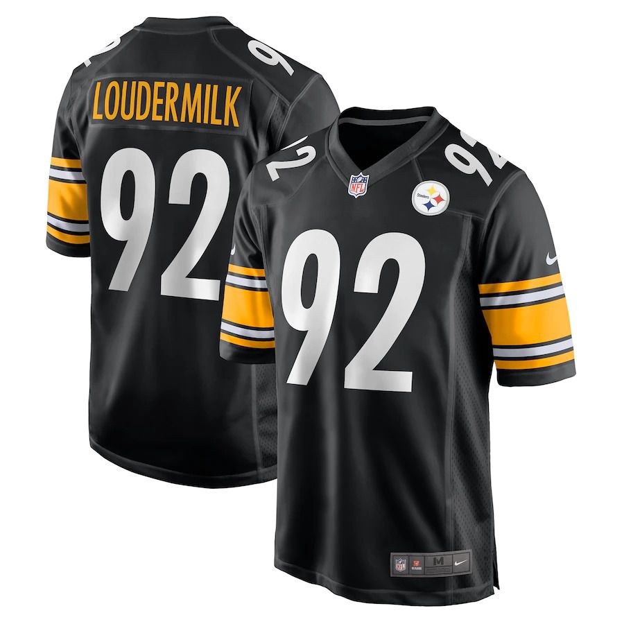 Men Pittsburgh Steelers #92 Isaiahh Loudermilk Nike Black Game NFL Jersey